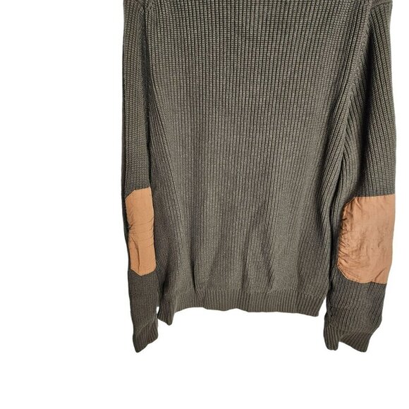 Duluth Trading Co. Mens Ribbed Zip-Up Cardigan Sweater W/ Elbow Patches XL Brown - Picture 8 of 12